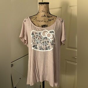 Torrid Pink Lace Hello Kitty Top t shirt 00 plus size oversized  12 14 16